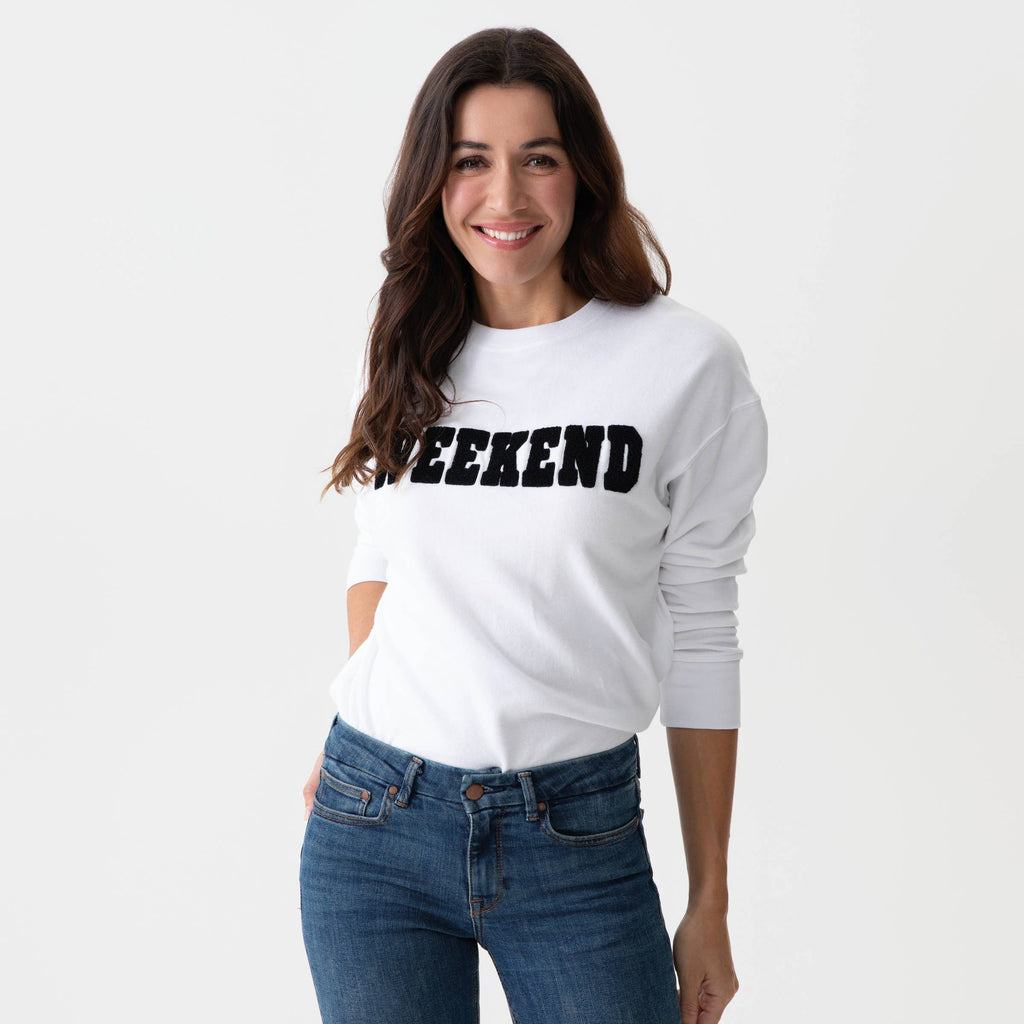 "WEEKEND" SWEATSHIRT, IVORY