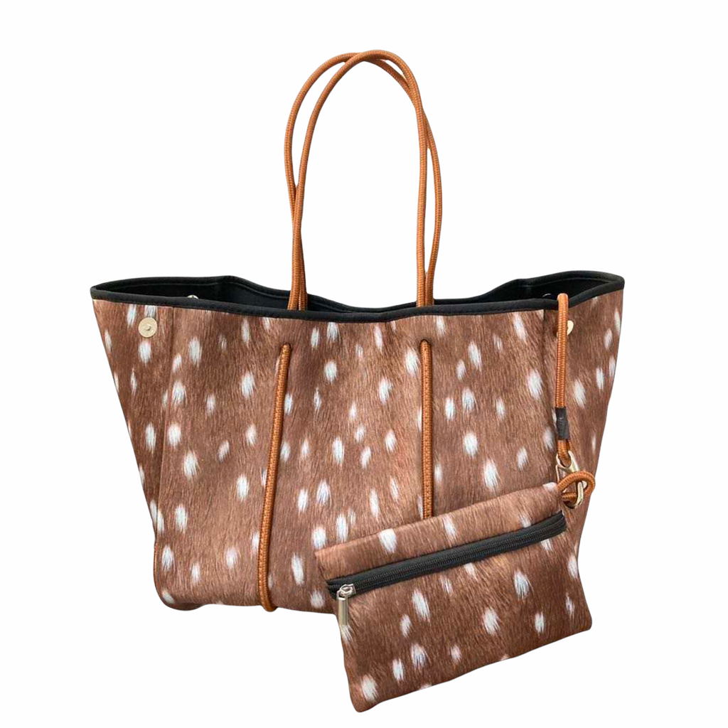 The Aniella Neoprene Tote - Brown Fawn