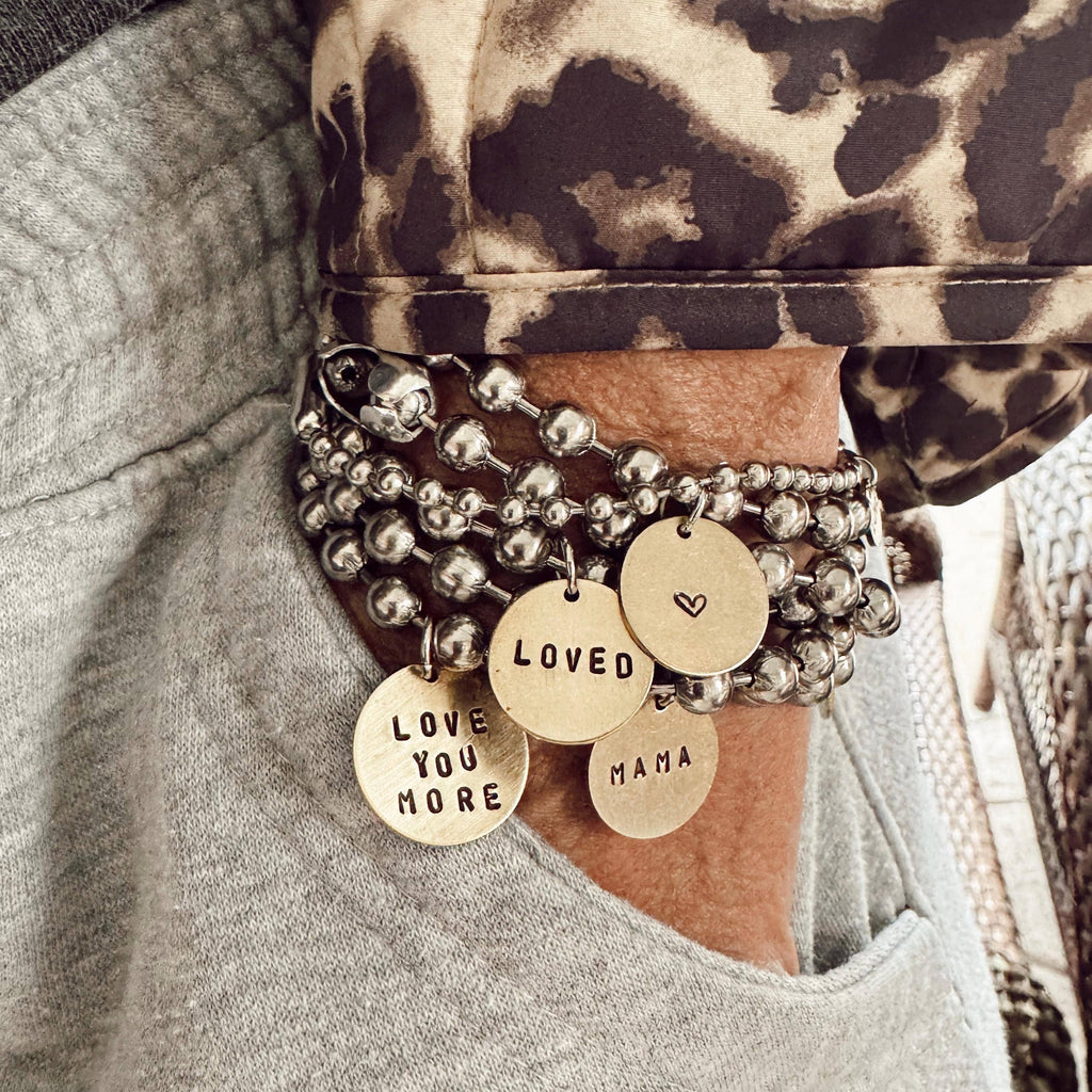 Personalized Stainless Steel & Brass Coin Tag Bracelets