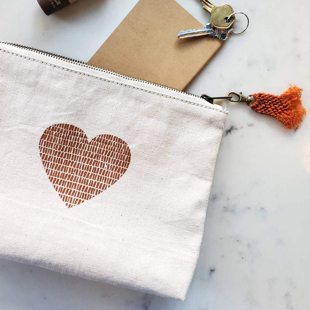 Hand Screen Printed Cotton Canvas Pouch