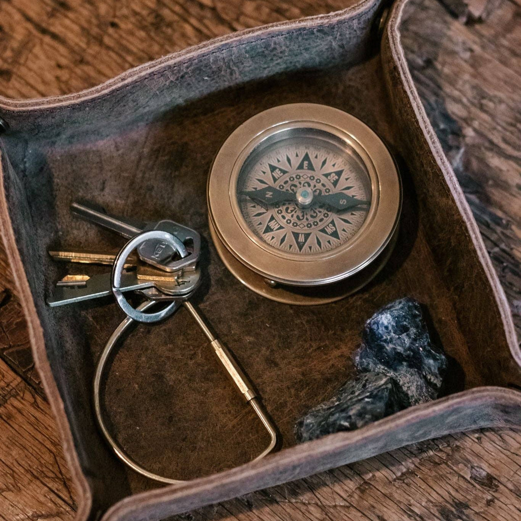 Distressed Brown Leather Catchall