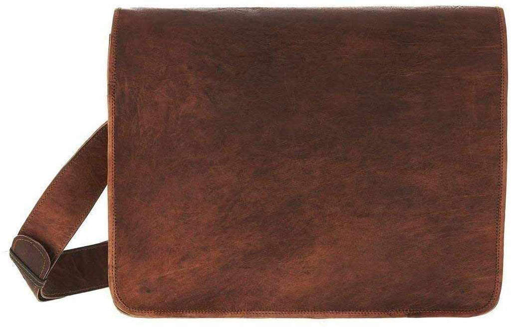 TUZECH Genuine Leather Bag Handmade Vintage Rustic Cross Body Messenger Courier Satchel Bag Gift Men Women