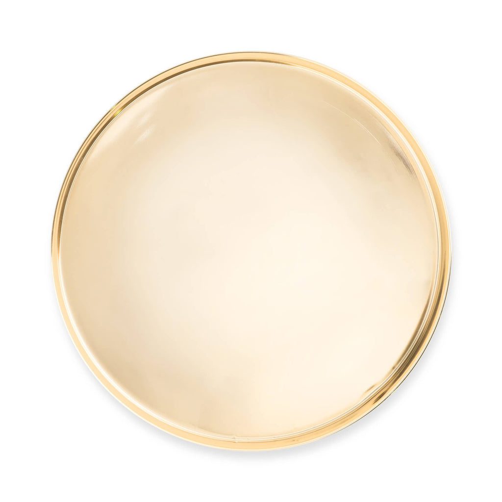Polished Gold Plated Round Serving Tray