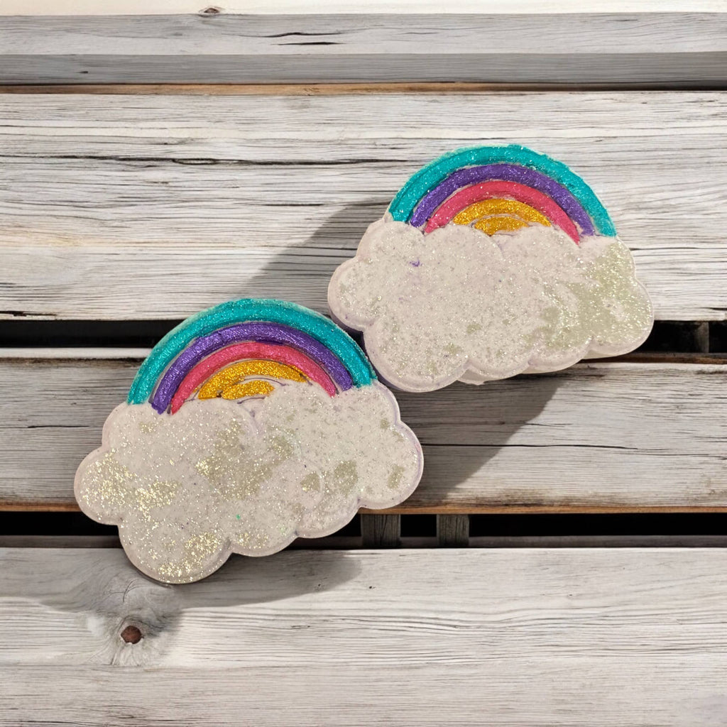 Rainbow Cloud Bath Bomb with Mood Ring Inside 