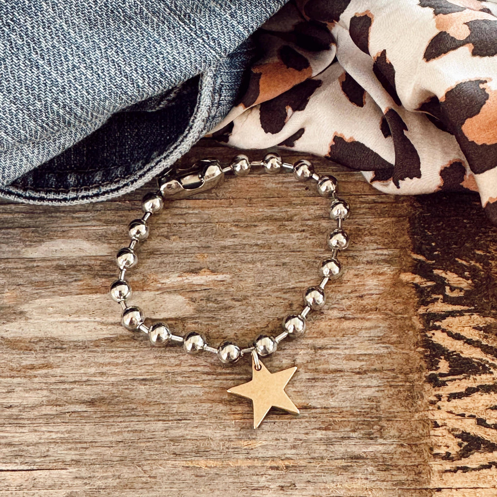 Brass Star Charm Bracelet 