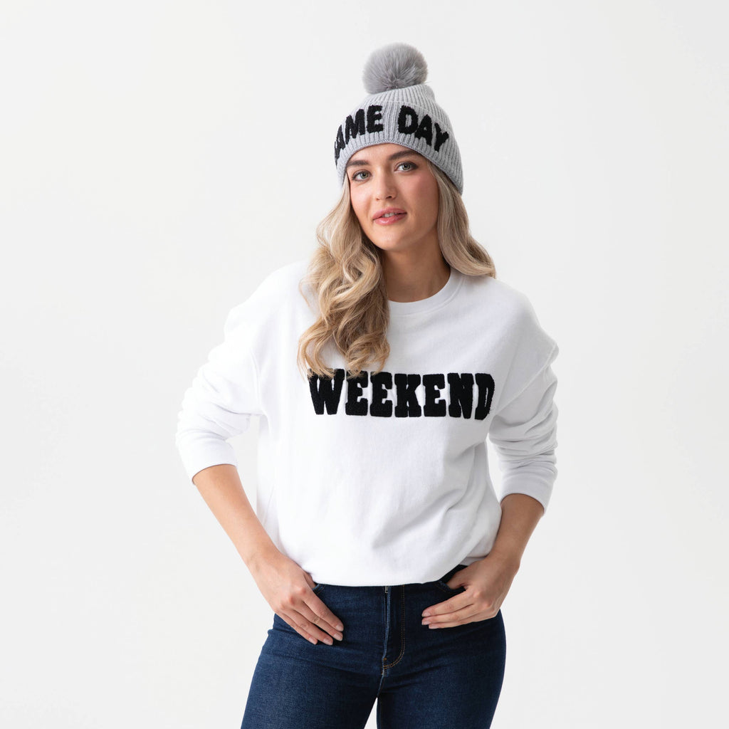 "WEEKEND" SWEATSHIRT, IVORY