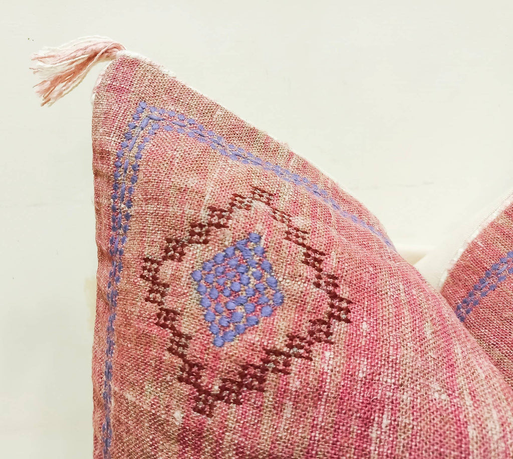 Sabra Silk Pink Linen Pillow