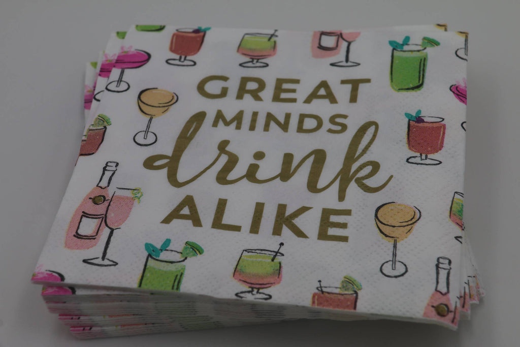 Funny Cocktail Napkins | Great Minds Drink Alike