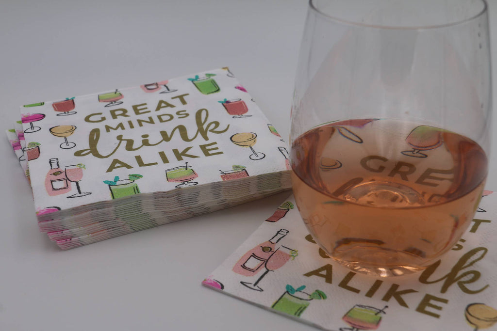 Funny Cocktail Napkins | Great Minds Drink Alike