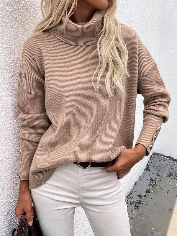 Casual Loose High-Neck Sweater