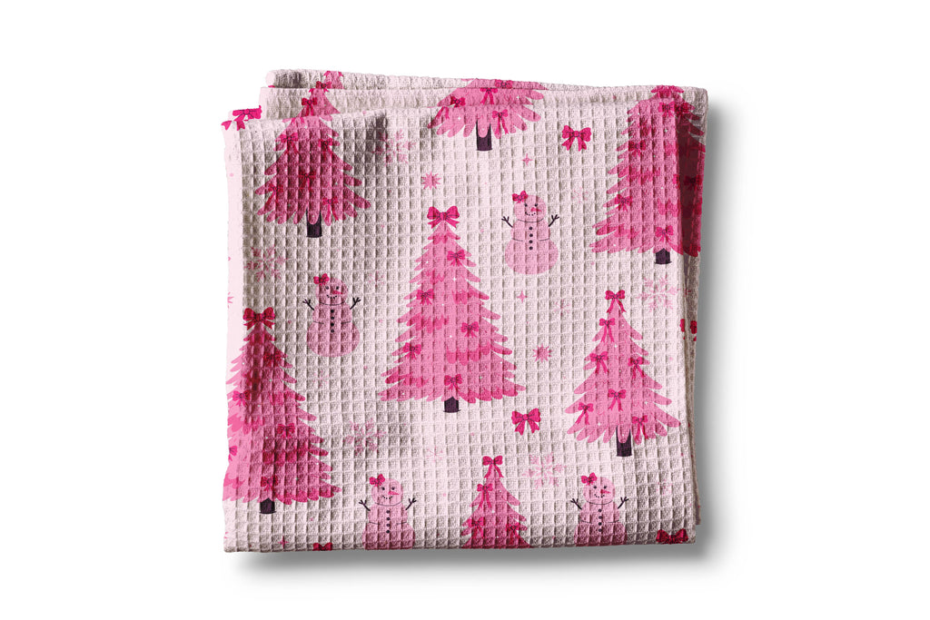 Pink Christmas Holiday Kitchen Towel
