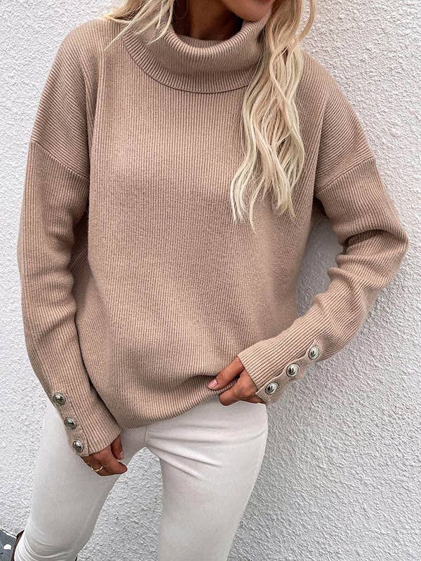 Casual Loose High-Neck Sweater