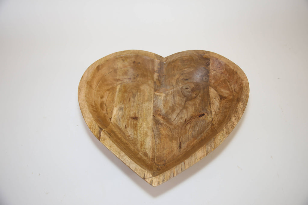 Food Safe Small Wood Heart Bowl