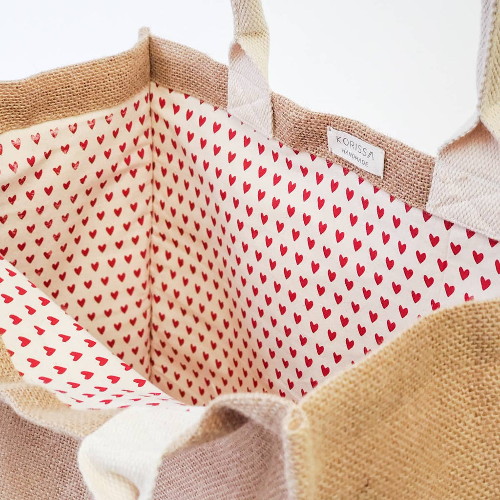 Handmade Burlap Jute Canvas Tote