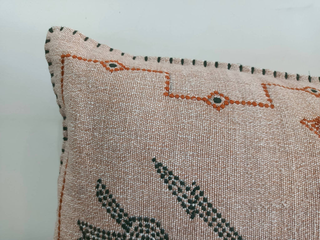 Boho Embroidered Lumbar Pillow