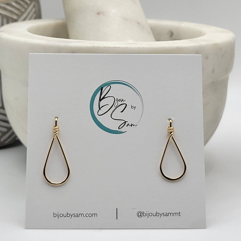 Gold Teardrop Stud Earrings