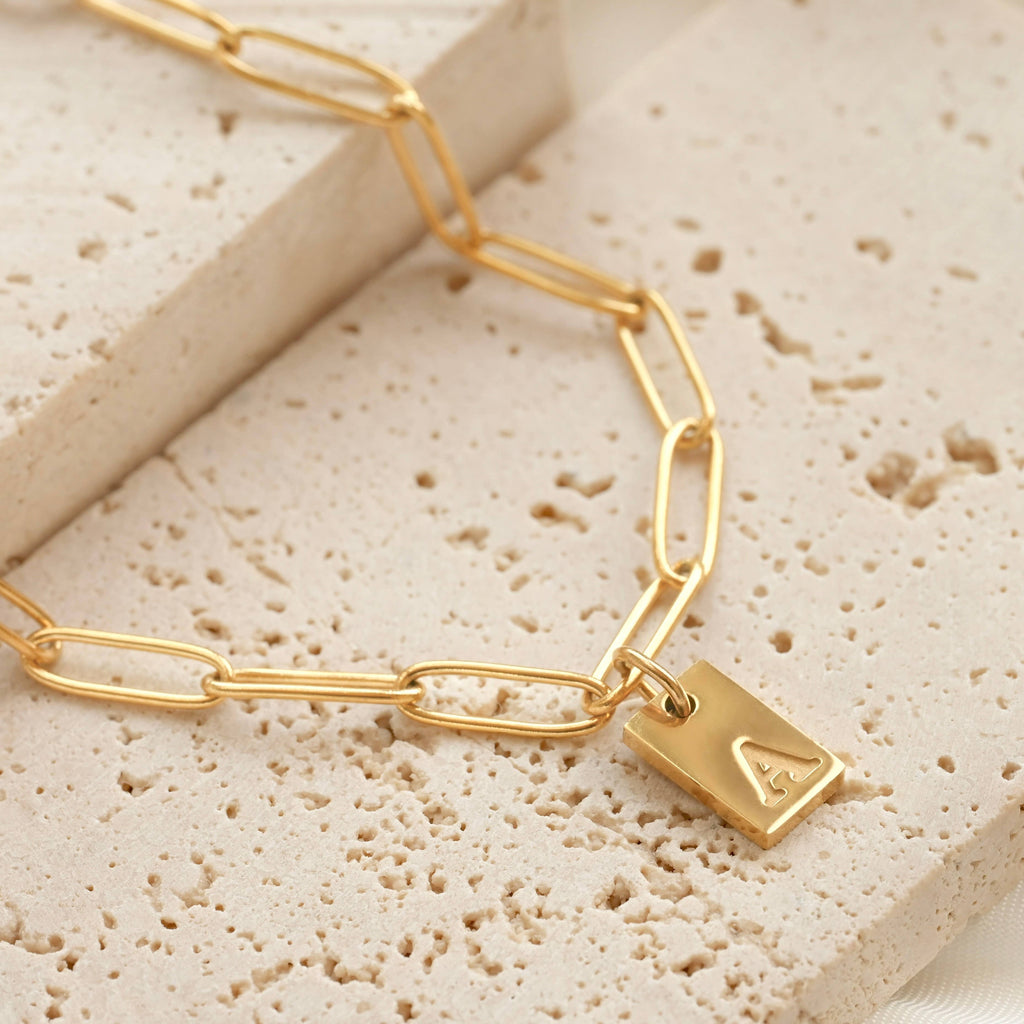 Dainty Tag Initial Necklace