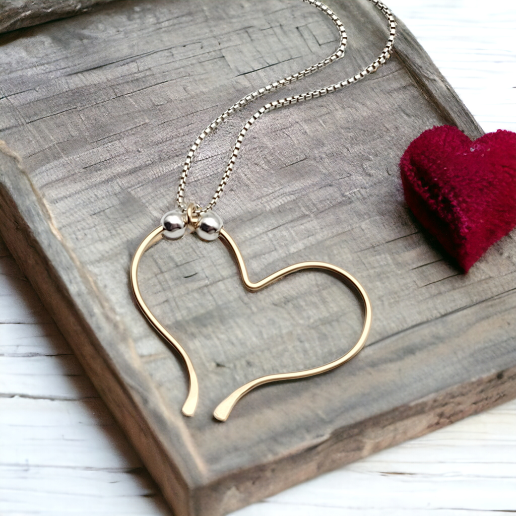 Sterling Silver Chain with Handmade Heart Charm
