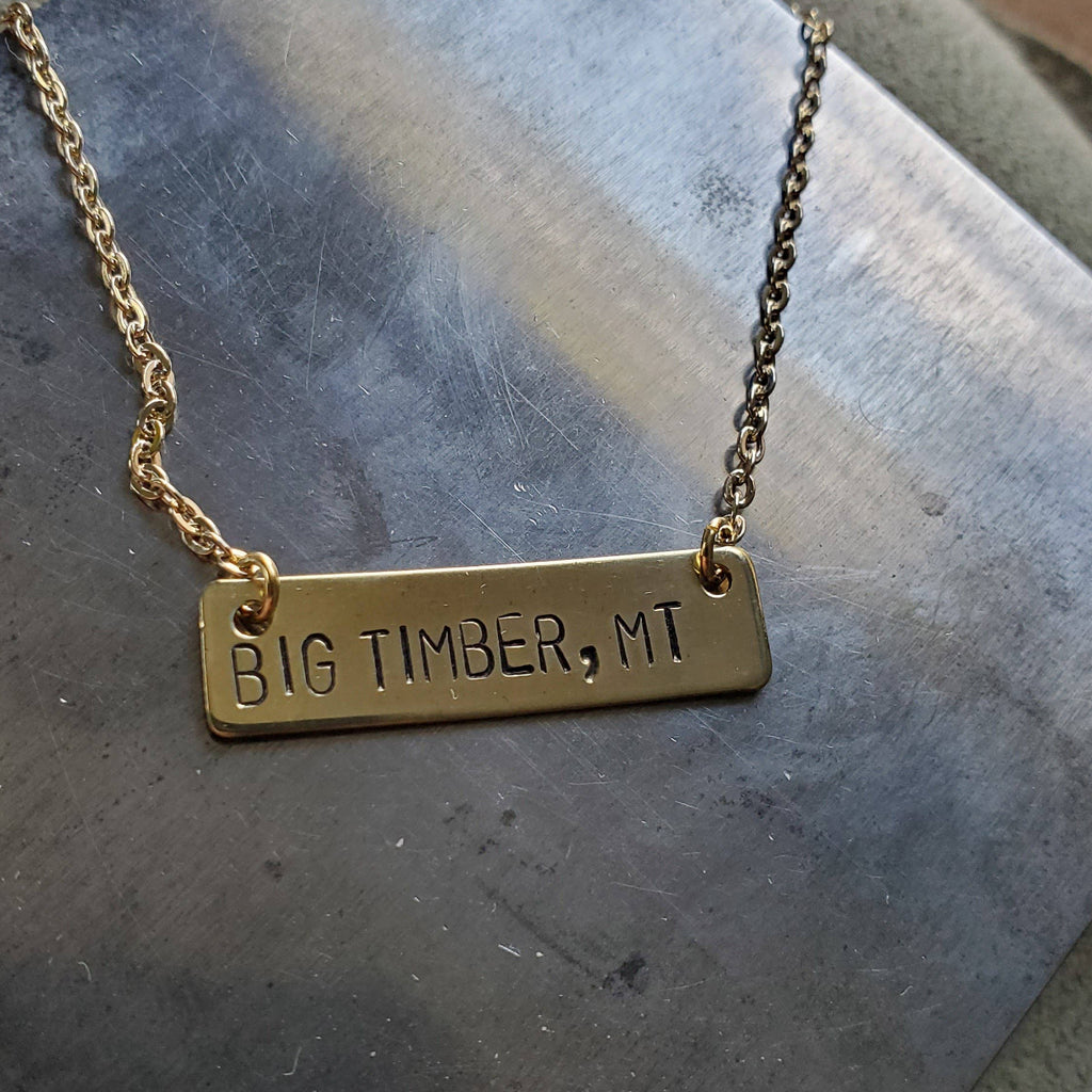 Stamped Big Timber Necklace