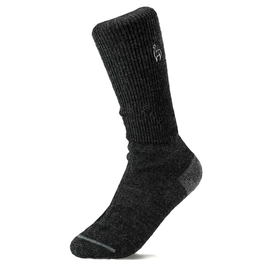 Image shows black socks with a gray heel cup and toestripe