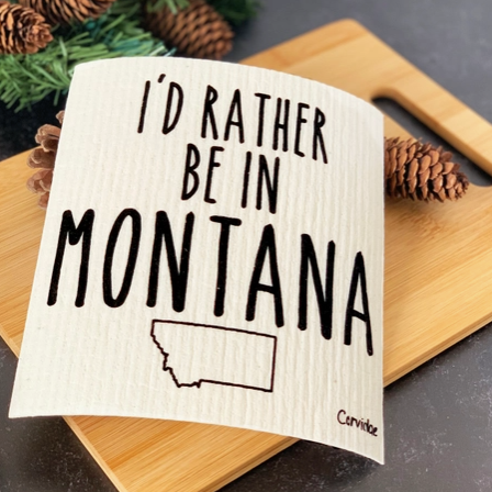 Rather be in Montana Swedish Dishtowel