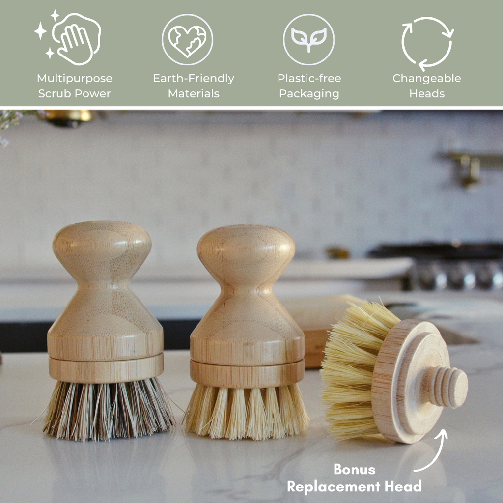 Bamboo Modular Cleaning Brush 3pk
