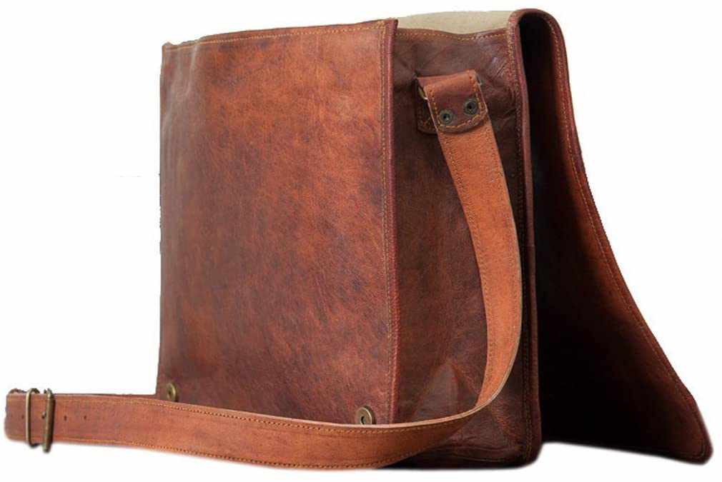 TUZECH Genuine Leather Bag Handmade Vintage Rustic Cross Body Messenger Courier Satchel Bag Gift Men Women