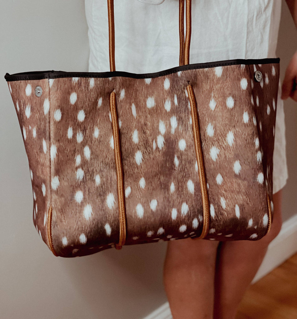 The Aniella Neoprene Tote - Brown Fawn