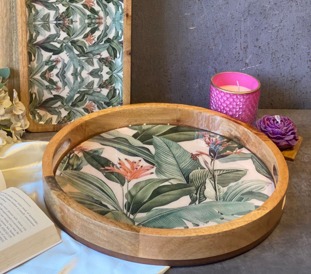 Botanical Mango Wood Tray