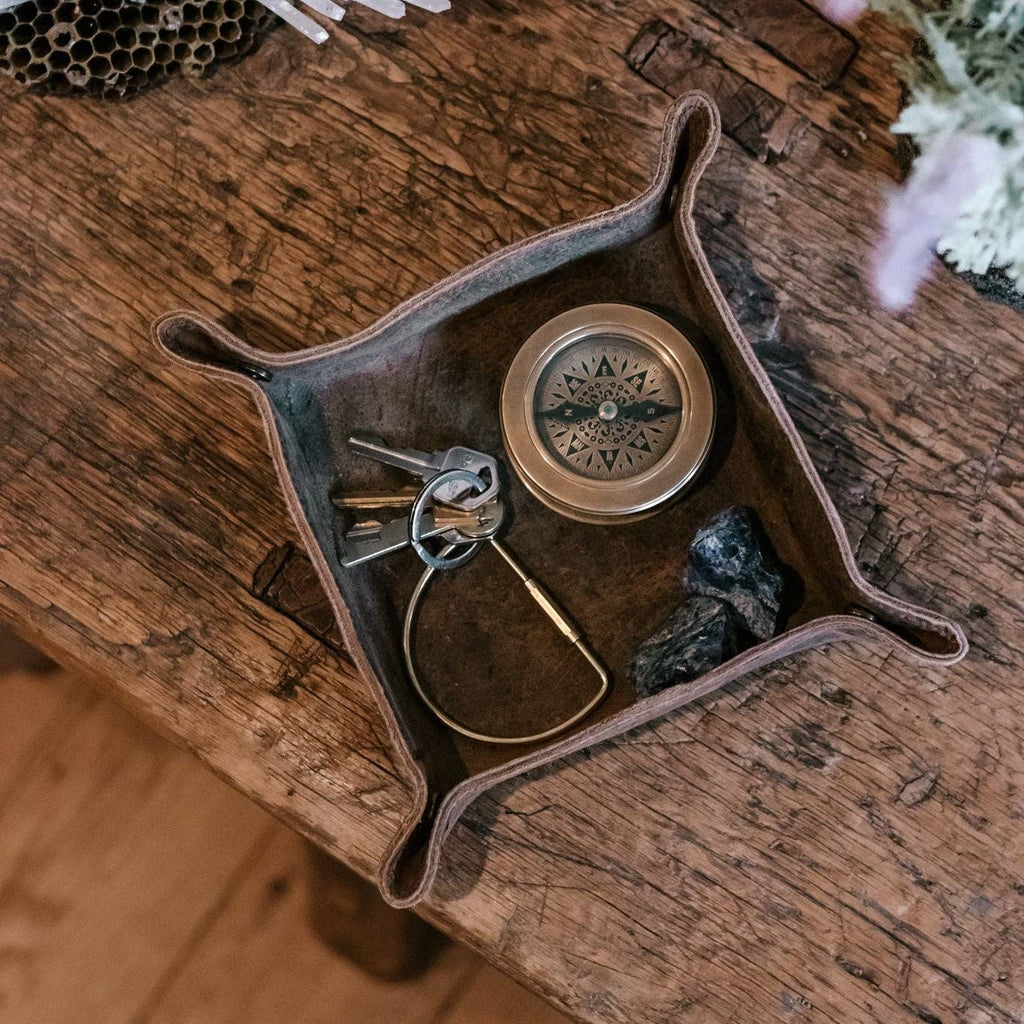 Distressed Brown Leather Catchall