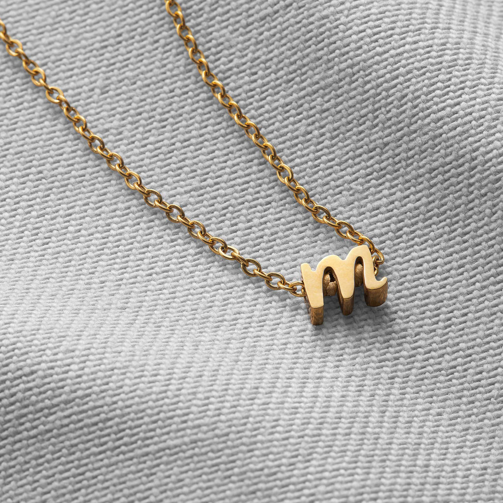 Tiny Initial Script Necklace