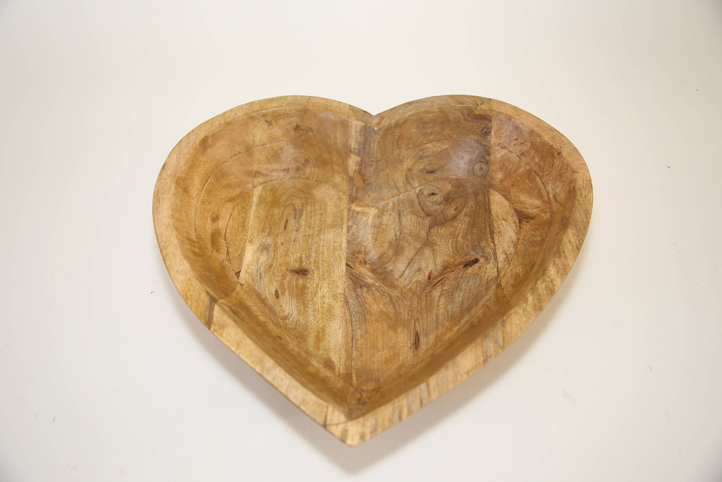 Food Safe Small Wood Heart Bowl