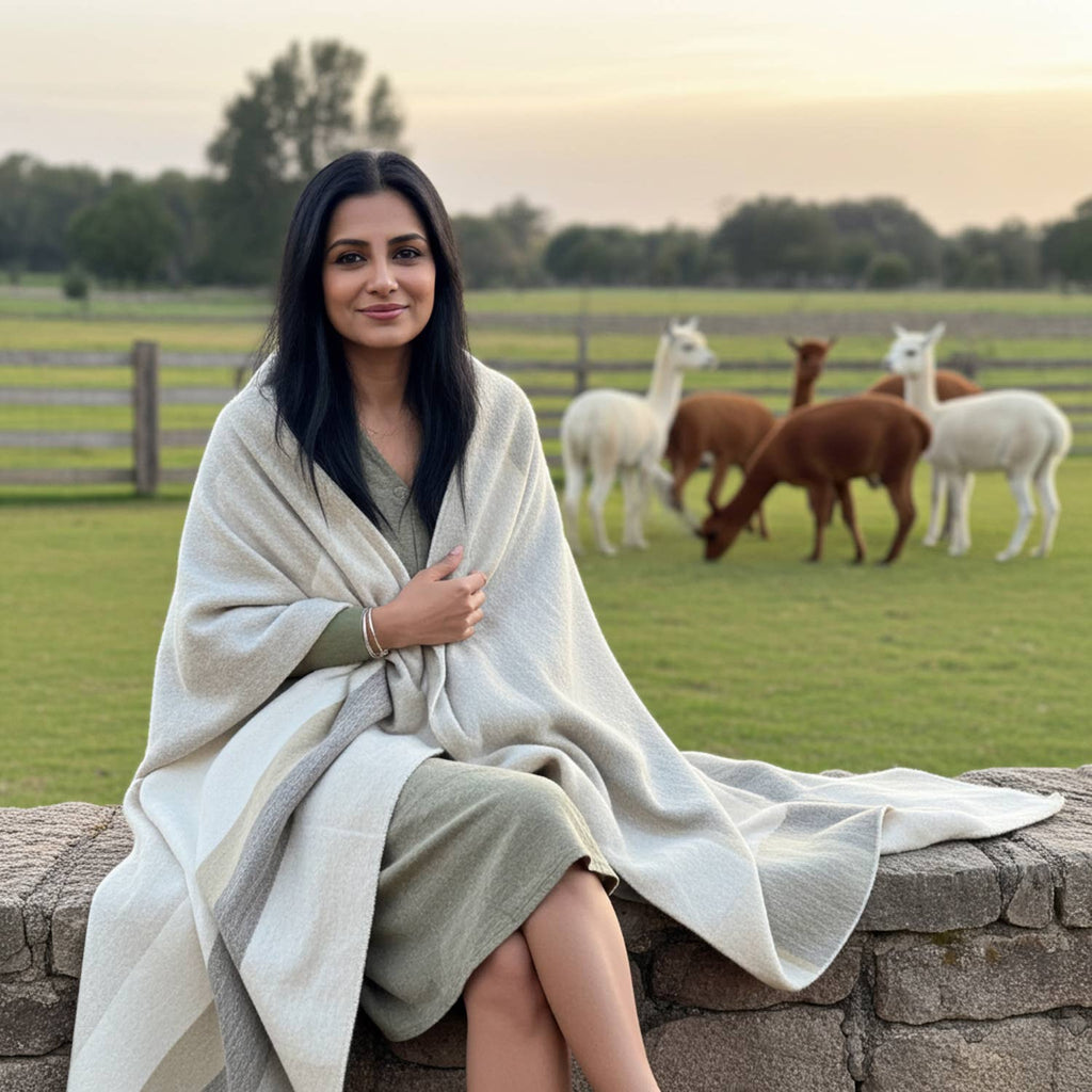 NEW! Alpaca Throw Blanket - Salt Flat