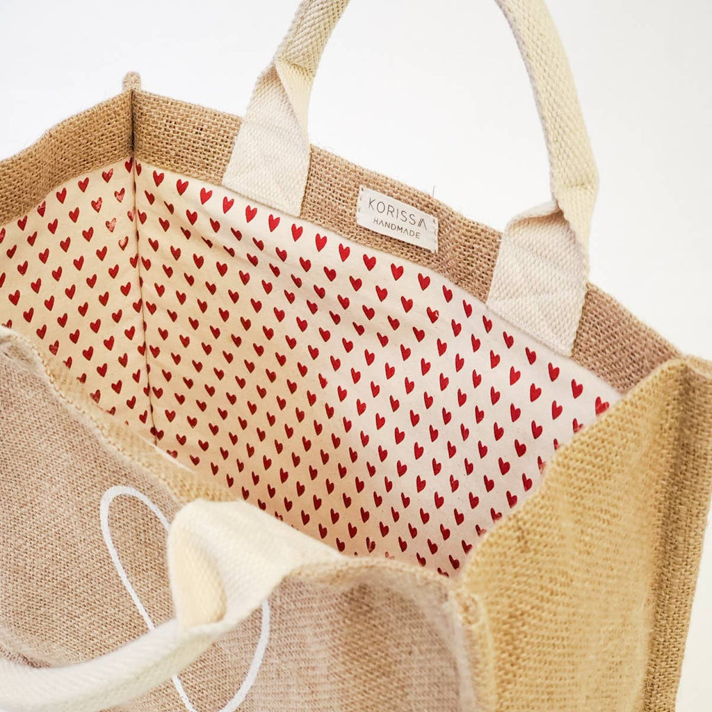 Handmade Burlap Jute Canvas Tote