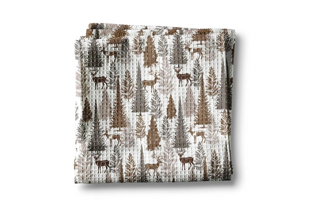 Trees/Deer/Wilderness/Mountain Rustic Kitchen Towel