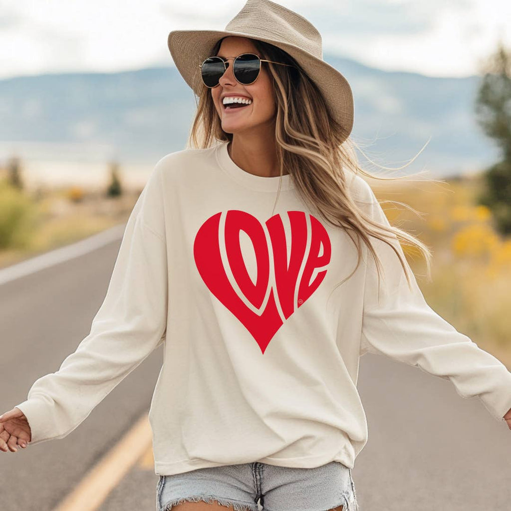 Love Valentines Heart Long Sleeve Tee