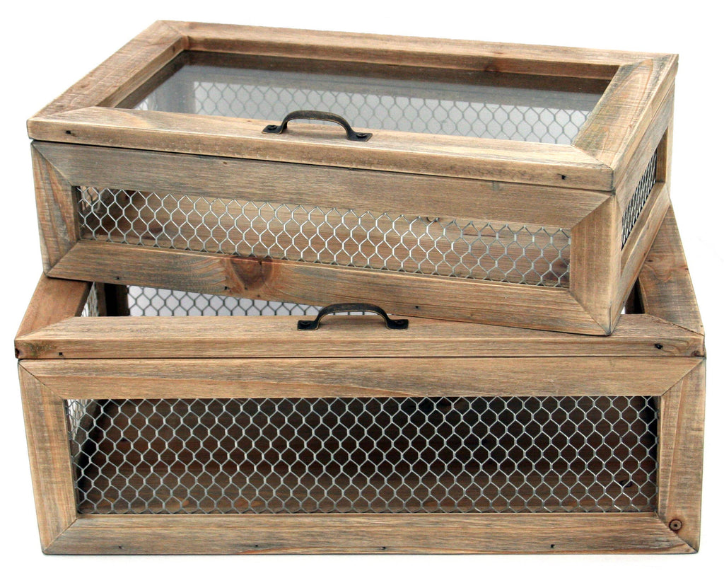 Reclaimed Wood Screen Box // Set of 2
