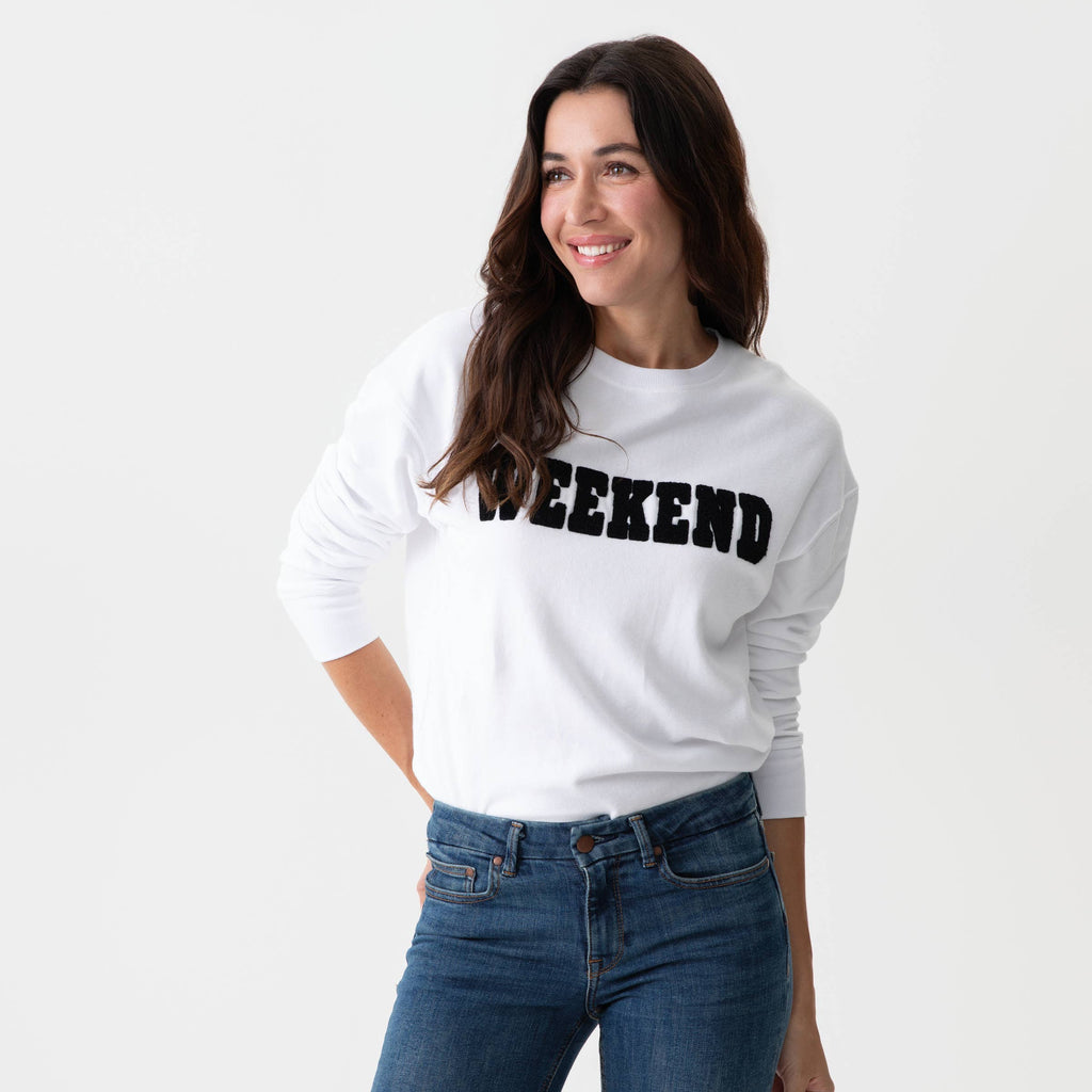 "WEEKEND" SWEATSHIRT, IVORY