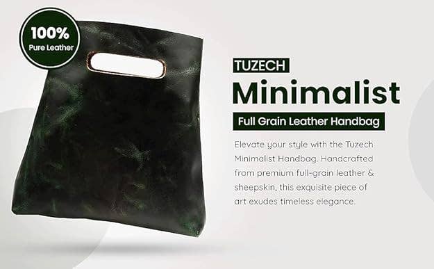 Minimalist Handmade Handbag | Full Grain Leather Grocery Bag