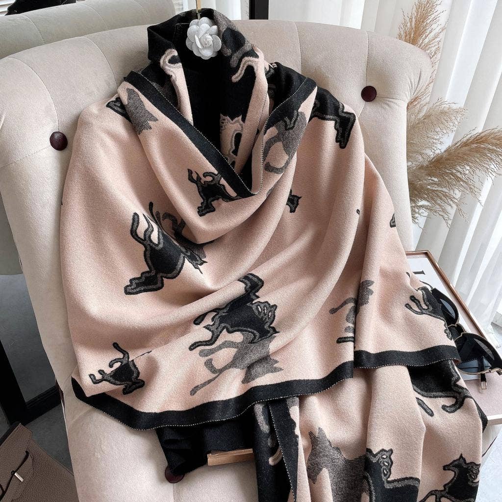 Silhouette Collection Pink and Black Reversible Wrap
