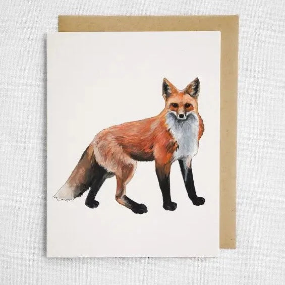 Watercolor rendering of a red fox