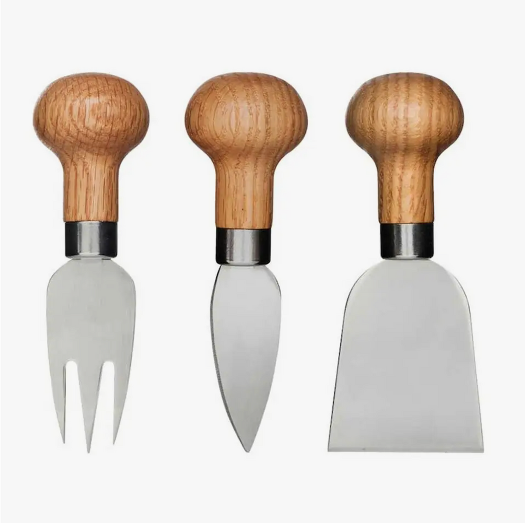 Oak Cheese Knife Set