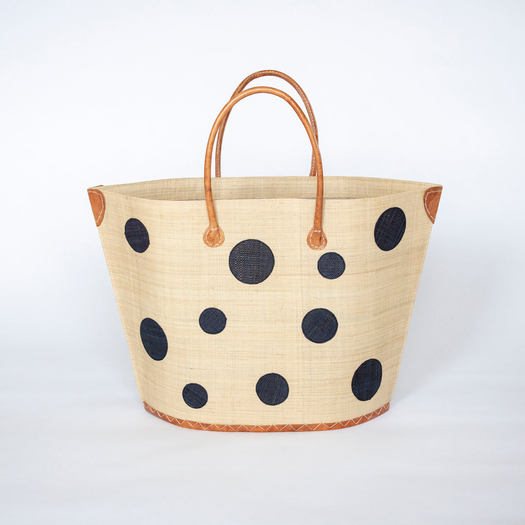 Capri Black Polkadot Bag - Large