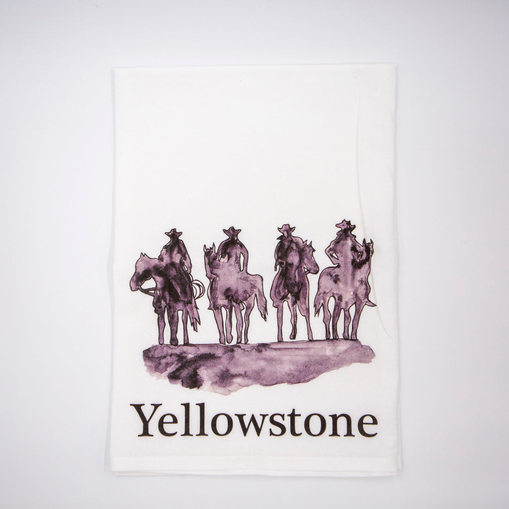 Yellowstone Cowboys Tea Towel